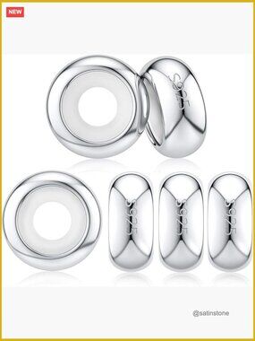 6 Sterling Silver Bead Stoppers for Bracelets Charm Spacers Clip